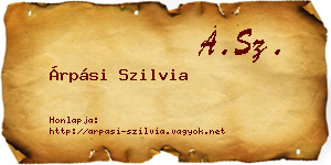 Árpási Szilvia névjegykártya