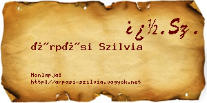 Árpási Szilvia névjegykártya