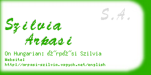 szilvia arpasi business card